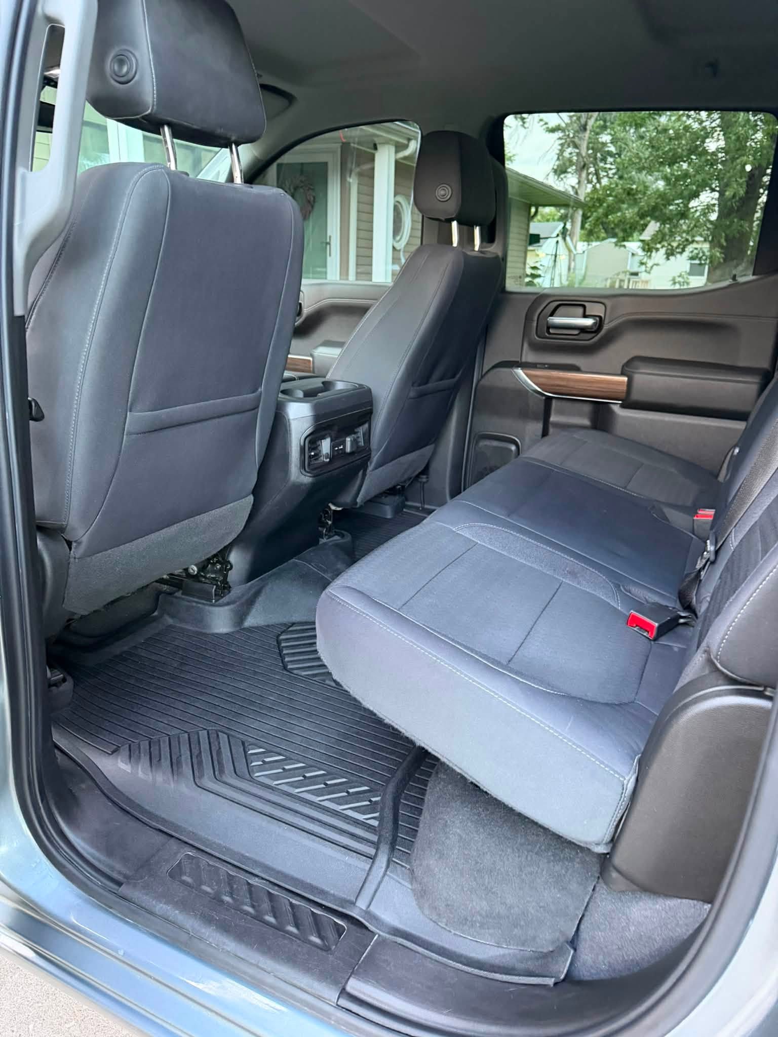 Truck rear cabin after detailing with clean seats, floor mats and trim